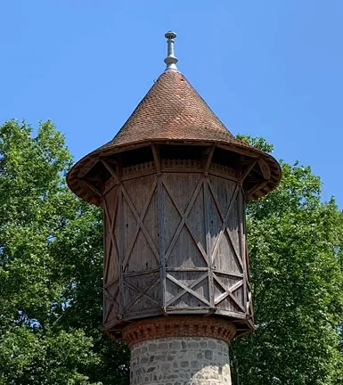 Tour toiture conique en bois