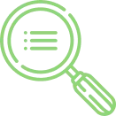 Icône loupe recherche qualité